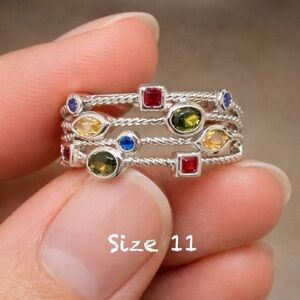 Multicolored Sterling Silver Ring size 11